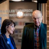 President Mantella and Bob Thompson in front of new space